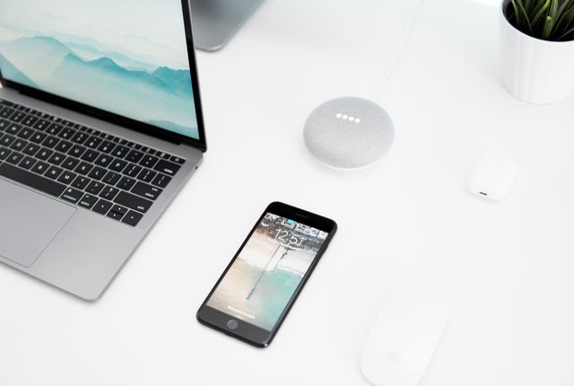 E-commerce store on two monitors